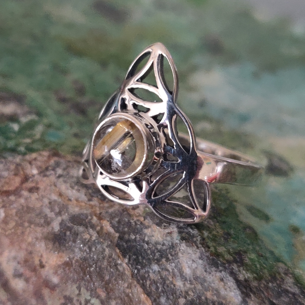Golden Rutile Sterling Silver Ring - Picture 7 of 7